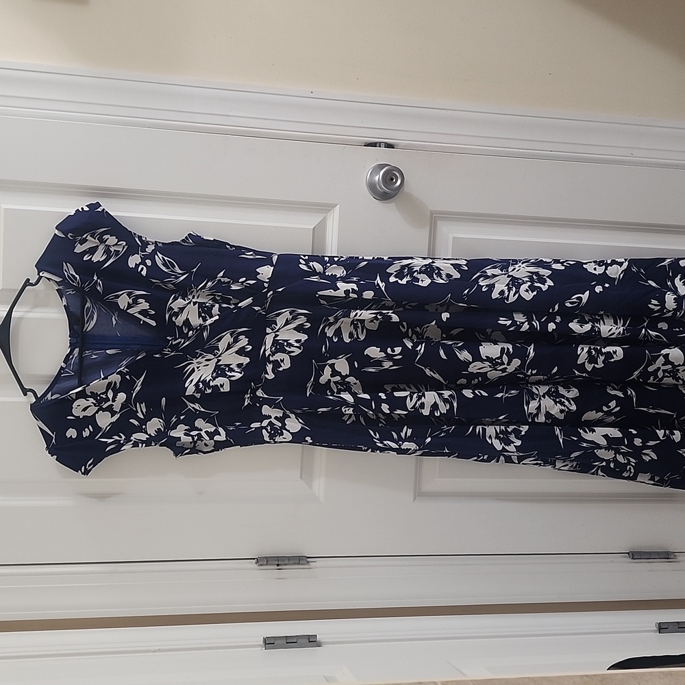 SHEIN Navy Blue Floral Maxi Dress